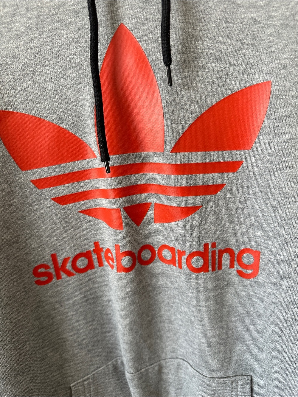 adidas Gray and Black Hoodie with Red Trefoil Skateboarding Logo - Picture 2 of 4
